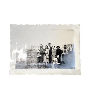 Vtg Beautiful Family Posing Together Easter Monochrome Photography Found